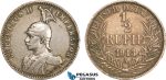 AB098, German East Africa (DOA) Wilhelm II, 1/2 Rupie 1913 A, Berlin, Silver, Toned VF-XF (Few Edge nicks)