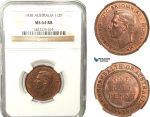 AB233, Australia, George VI, Half Penny 1938, NGC MS64RB