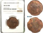 AB236, British Honduras, Victoria, 1 Cent 1885, NGC MS62RB