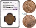 AB336, Sarawak, C. Brooke, 1 Cent 1889, NGC AU Details