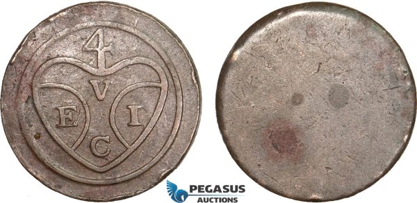AB384, Malaysia (EIC) Penang, 1 Cent ND (1786) Uniface, Calcutta, Prid. 5, Spots, XF