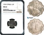 AB448, Cyprus, Victoria, 1/2 Piastre 1934, London, NGC MS63