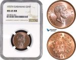 AB551, Sarawak, C.V. Brooke, 1 Cent 1937-H, Heaton, NGC MS65RB