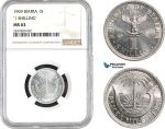 AB653, Biafra, 1 Shilling 1969, NGC MS63