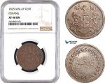 AB718, Malay Peninsula, Penang, 1 Cent 1825, NGC XF40BN, Pop 1/0