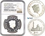 AB766, Brunei, Hassanal, 10 Dollars 1977, Silver, NGC PF69UC, Pop 3/0