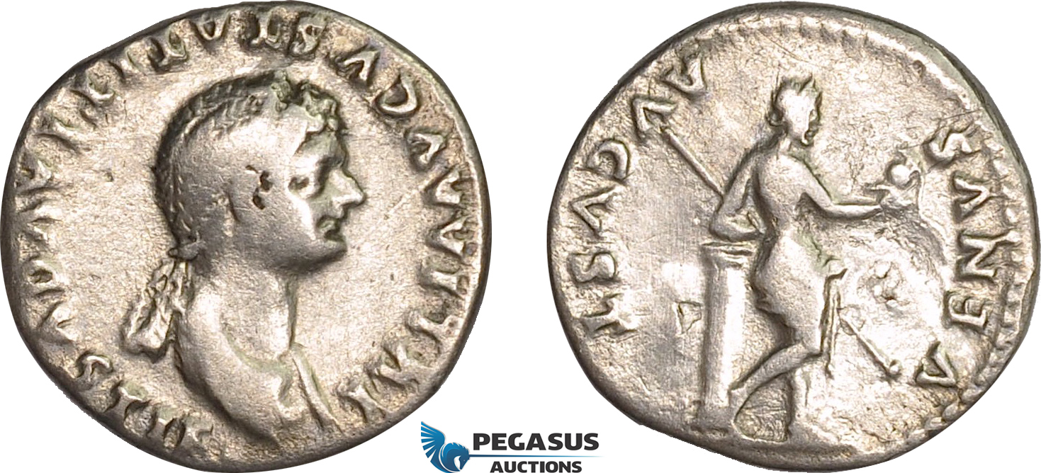 AB985, Roman Empire, Julia Titi, daughter of Titus (AD 79-89) AR Denarius (2.89g) Rome, AD 80-81, Venus, Rare!