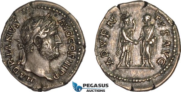 AB994, Roman Empire, Hadrian (AD 117-138) AR Denarius (2.90g) Rome, AD 134-138, Roma, Rare!