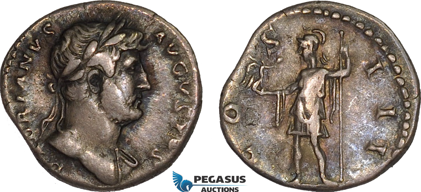 AB996, Roman Empire, Hadrian (AD 117-138) AR Denarius (3.29g) Rome, AD 125-128, Roma