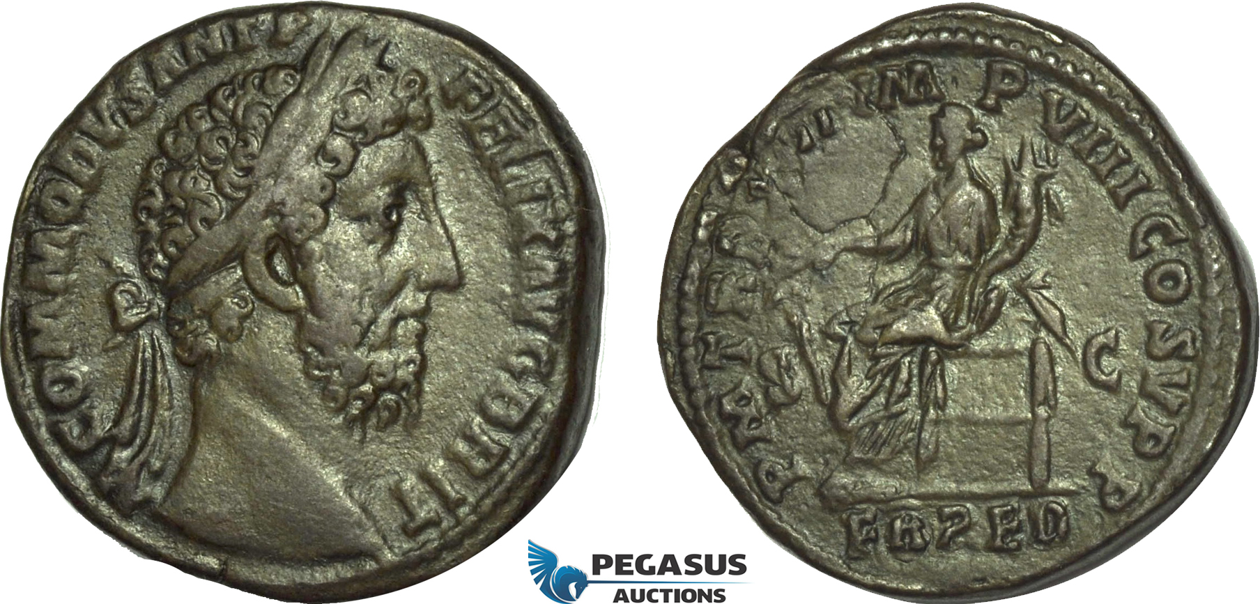 AC007, Roman Empire, Commodus (AD 177-192) Æ Sestertius (22.45g) Rome, AD 188, Fortuna