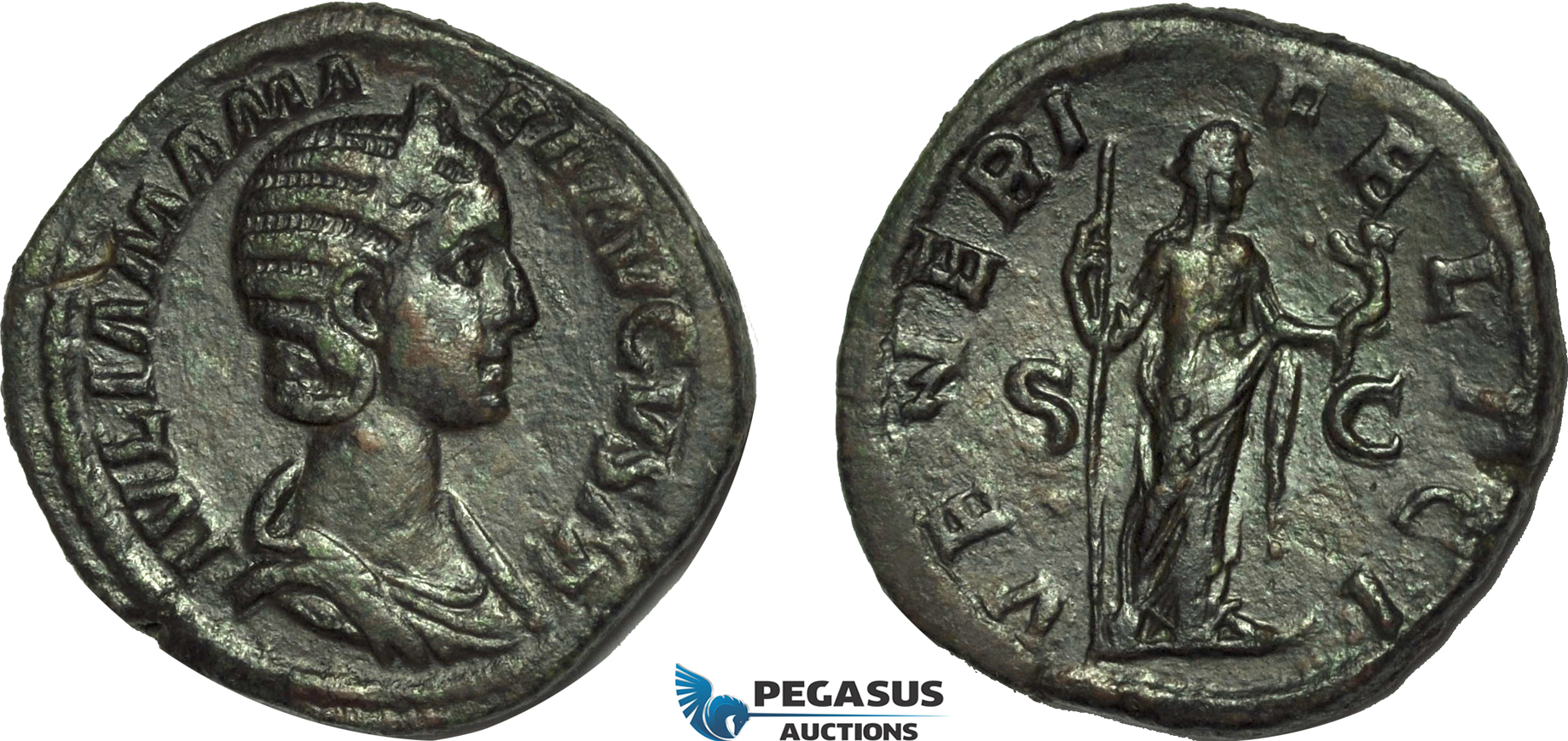AC011, Roman Empire, Julia Mamaea (AD 222-235) Æ Sestertius (20.27g) Rome, AD 224, Venus