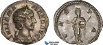 AC012, Roman Empire, Julia Mamaea (AD 222-235) AR Denarius (2.82g) Rome, AD 227, Vesta