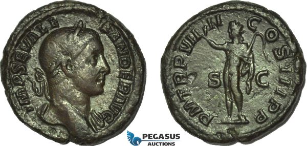 AC014, Roman Empire, Severus Alexander (AD 222-235) Æ As (10.82g) Rome, AD 230, Sol