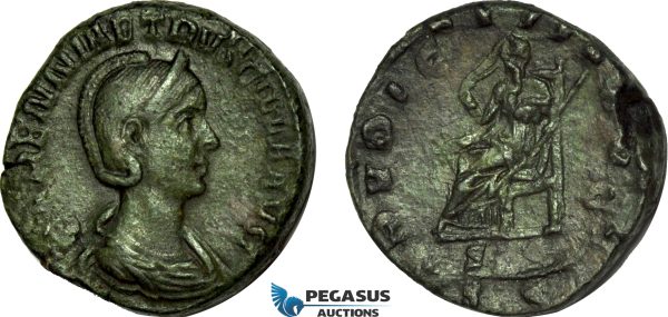 AC025, Roman Empire, Herennia Etruscilla (AD 249-251) Æ Sestertius (19.05g) Rome, AD 250, Pudicitia