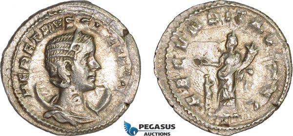 AC026, Roman Empire, Herennia Etruscilla (AD 249-251) BL Antoninian (3.18g) Rome, AD 250, Fecunditas