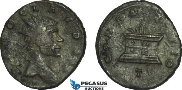 AC029, Roman Empire, Divus Claudiu II Gothicus (Died AD 270) Æ Antoninian (2.91g) Mediolanum. AD 271, Consecratio