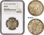 AC061-R, Japan, Taisho, 50 Sen Yr. 6 (1917) Silver, NGC MS64