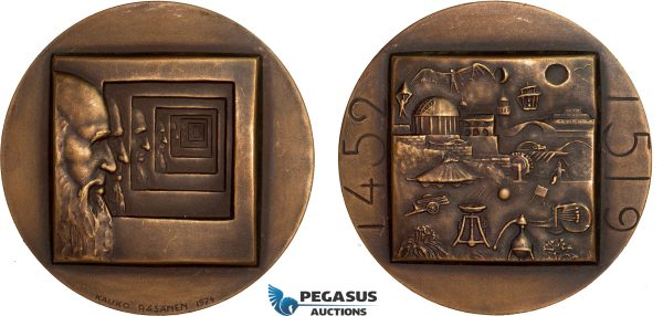 AC163, Finland, Bronze Medal 1974 (Ø59.4mm, 125g) by Rasanen, Leonardo da Vinci