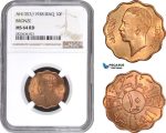 AC307, Iraq, Faisal II, 10 Fils AH1357 / 1938, London, Bronze, NGC MS64RD