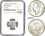 AC308, Iraq, Faisal II, 20 Fils AH1357 / 1938, London, Silver, NGC UNC Det.
