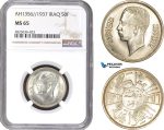 AC309, Iraq, Faisal II, 50 Fils AH1356 / 1937, London, Silver, NGC MS65