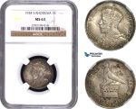 AC317, Southern Rhodesia, George V, Shilling 1934, London, Silver, NGC MS63