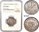 AC471-R, Mombasa, Pice 1888 C/M NGC AU58BN