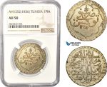 AC482-R, Tunisia, Husayn II, 1 Piastre AH1252 (1836) Silver, NGC AU50