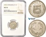 AC485-R, Venezuela, 1 Centavo 1876, NGC AU55