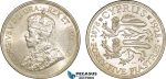 AC556, Cyprus, George V, 45 Piastres 1928, London, Silver, Lightly cleaned UNC