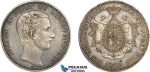 AC567, Liechtenstein, Johann II, 1 Vereinstaler 1862-A, Vienna, Silver, XF-AU (Lightly cleaned) Rare!
