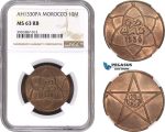 AC571, Morocco, Yusuf, 10 Mazunas AH1330-Pa, Paris, NGC MS63RB