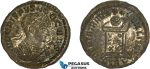 AC639, Roman Empire, Crispus (317-326 AD) Æ Follis (2.47g) Treveri, Altar, Silvering