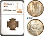 AC940, Ireland, 1 Shilling 1942, Silver, NGC MS65