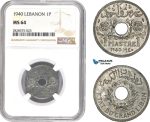 AD026-R, Lebanon, 1 Piastre 1940, NGC MS64