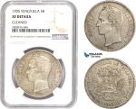 AD052-R, Venezuela, 5 Bolivares 1905, Paris, Silver, NGC XF Details