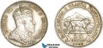 AD055, British East Africa, Edward VII, 25 Cents 1906, Silver, Lightly cleaned AU