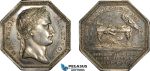 AD088, France, Napoleon Bonaparte, Silver Notary Token Medal ND (33x33mm, 16.5g) AU