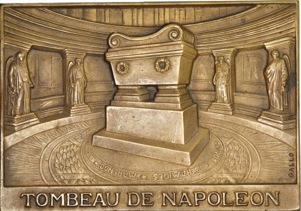 AD096, France, Bronze Plaque Medal ND (86x61mm, 179g) by Galle, Tomb of Napoleon Bonaparte