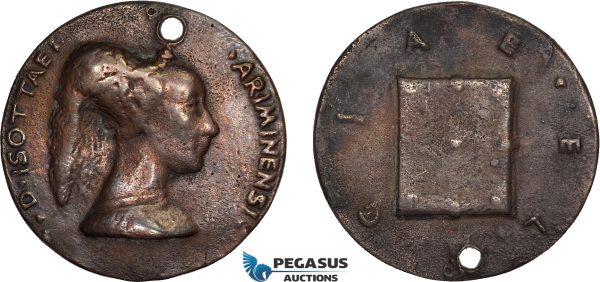 AD099, Italy, Renaissance Bronze Cast Medal ND (Ø42mm, 33.3g) by Matteo de’ Pasti, Isotta degli Atti