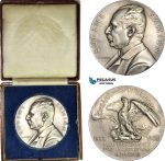 AD109, Sweden, Silver Medal 1908 (Ø56mm, 100g) by Lindberg, Eugene Samson, Fire Insurance, Phoenix