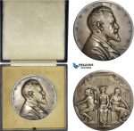 AD112, Sweden, Silver Art Nouveau Medal 1911 (Ø63mm, 129g) by Lindberg, K. A. Wallenberg, Enskilda Bank