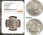 AD273, Honduras, 1 Lempira 1937, Silver, NGC AU Details