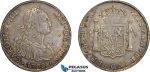 AD290, Bolivia, Charles IV, 8 Reales 1792 PTS PR, Potosi, Silver, Toned VF (Old scratch)
