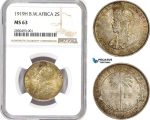 AD324, British West Africa, George V, 2 Shillings 1919, Silver, NGC MS63, Pop 2/0