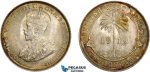 AD382, British West Africa, George V, 2 Shillings 1919, Silver, Edge damage and stained UNC