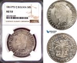 AD418, Bolivia, 8 Soles 1861 PTS FJ, Potosi, Silver, NGC AU53