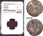 AD506, Venezuela, Caracas, 1/4 Real 1818, NGC VF35BN