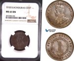 AD794, British Honduras, George V, 1 Cent 1918, NGC MS63BN