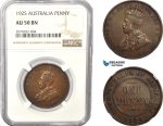 AD943, Australia, George V, 1 Penny 1925, NGC AU50BN